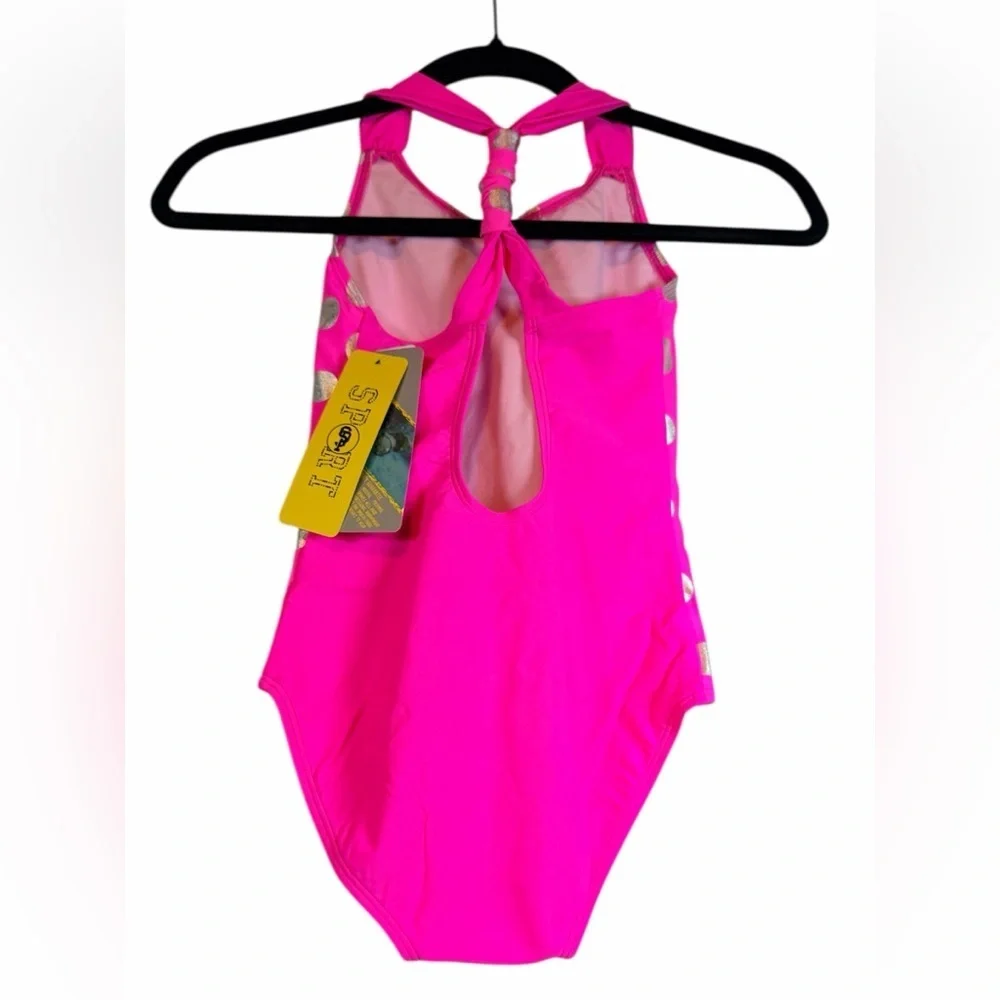 NWT CinCili Girls One Piece Swimsuits Crossback Swimwear, Size Medium 8-12 Years